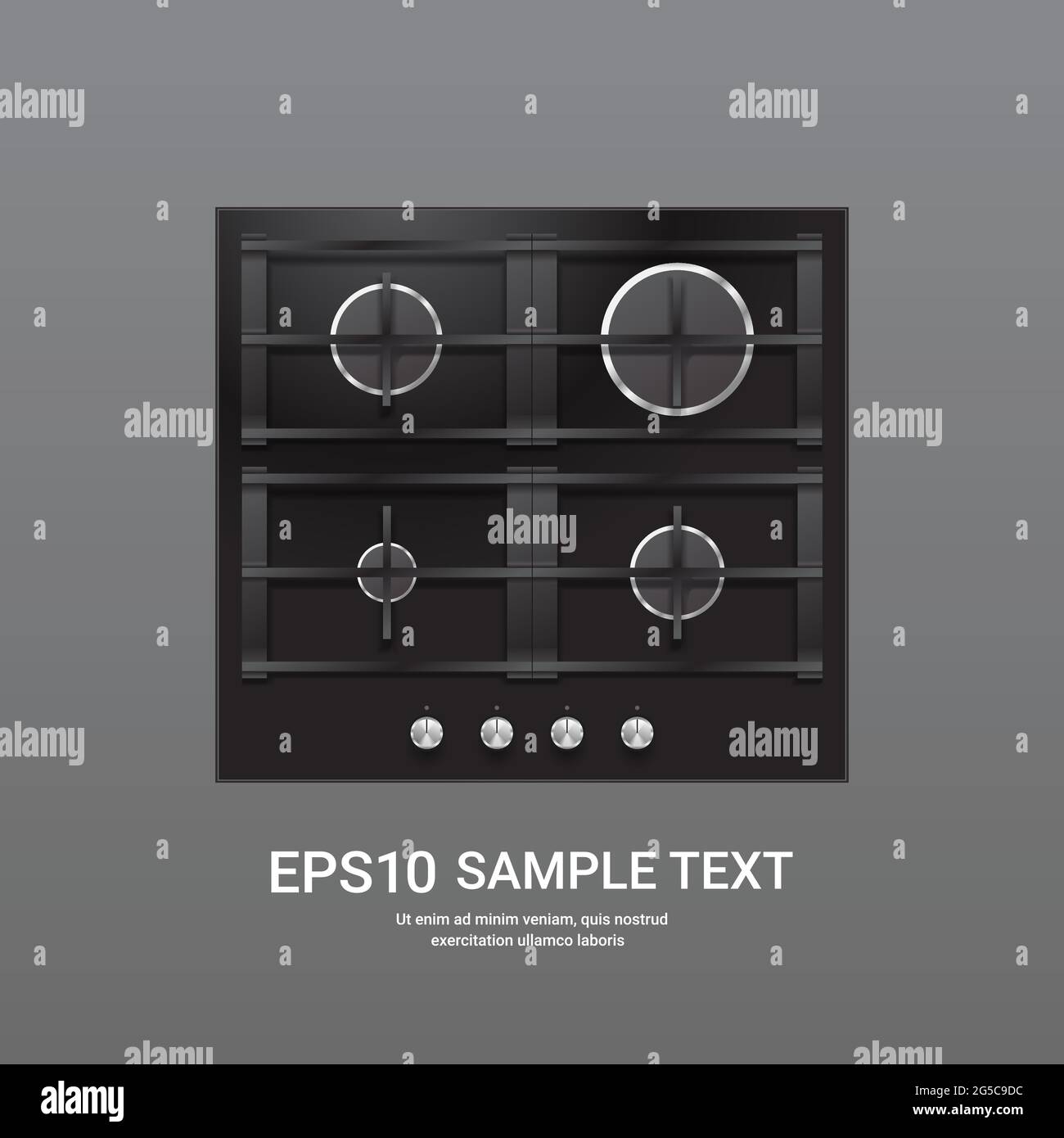 kitchen steel four burner gas hob top view of stove domestic equipment