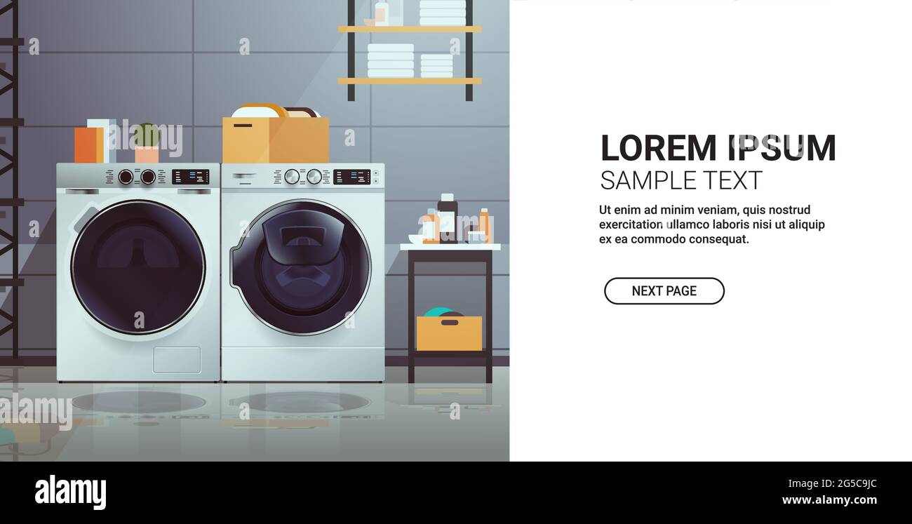 washing machines electric washers home appliance concept modern laundry