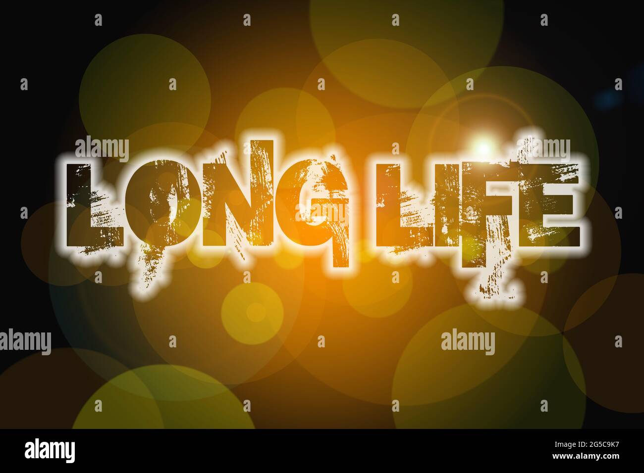 Long Life Concept text on background Stock Photo