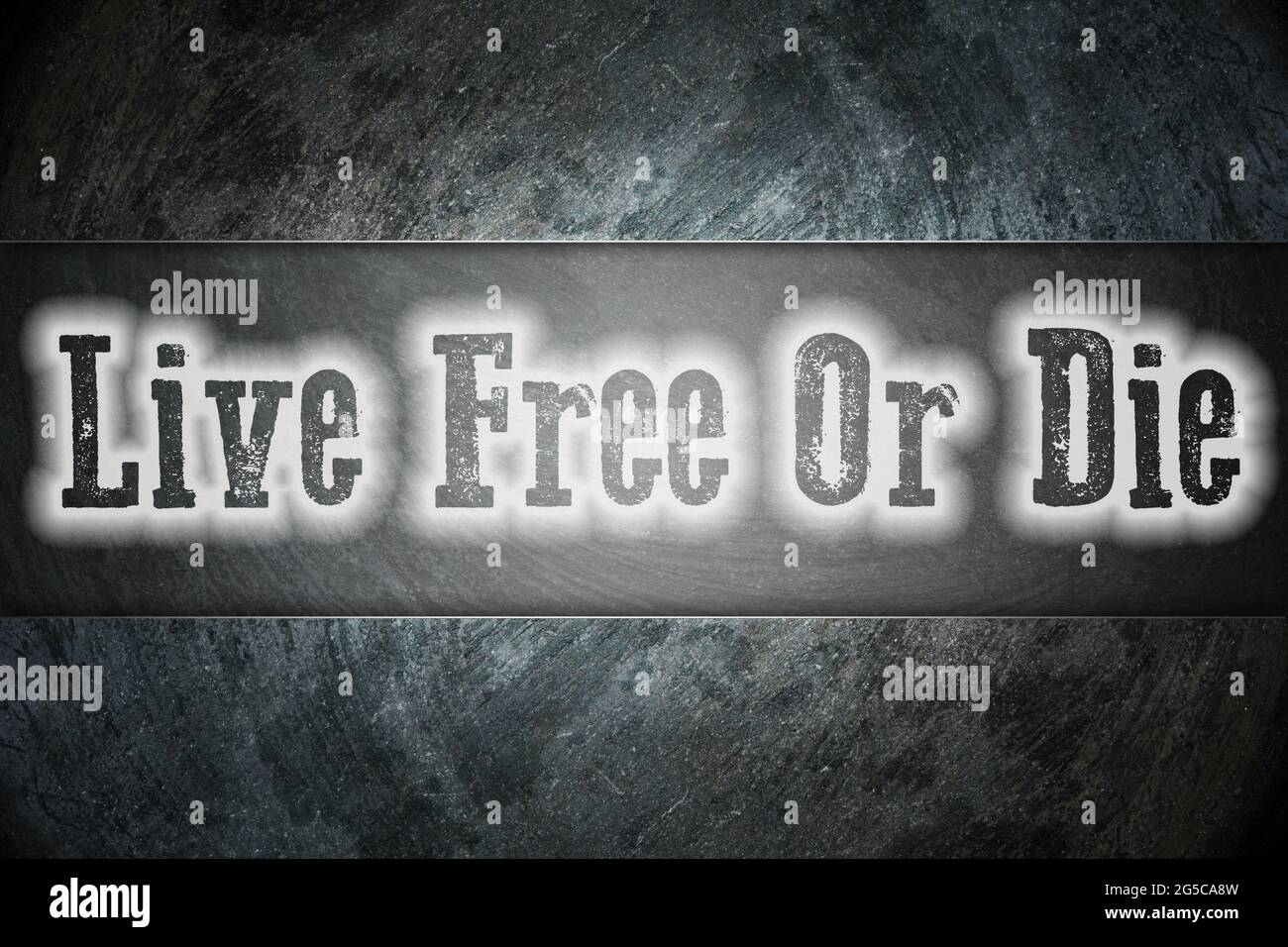 Live Free Or Die Concept text on background Stock Photo