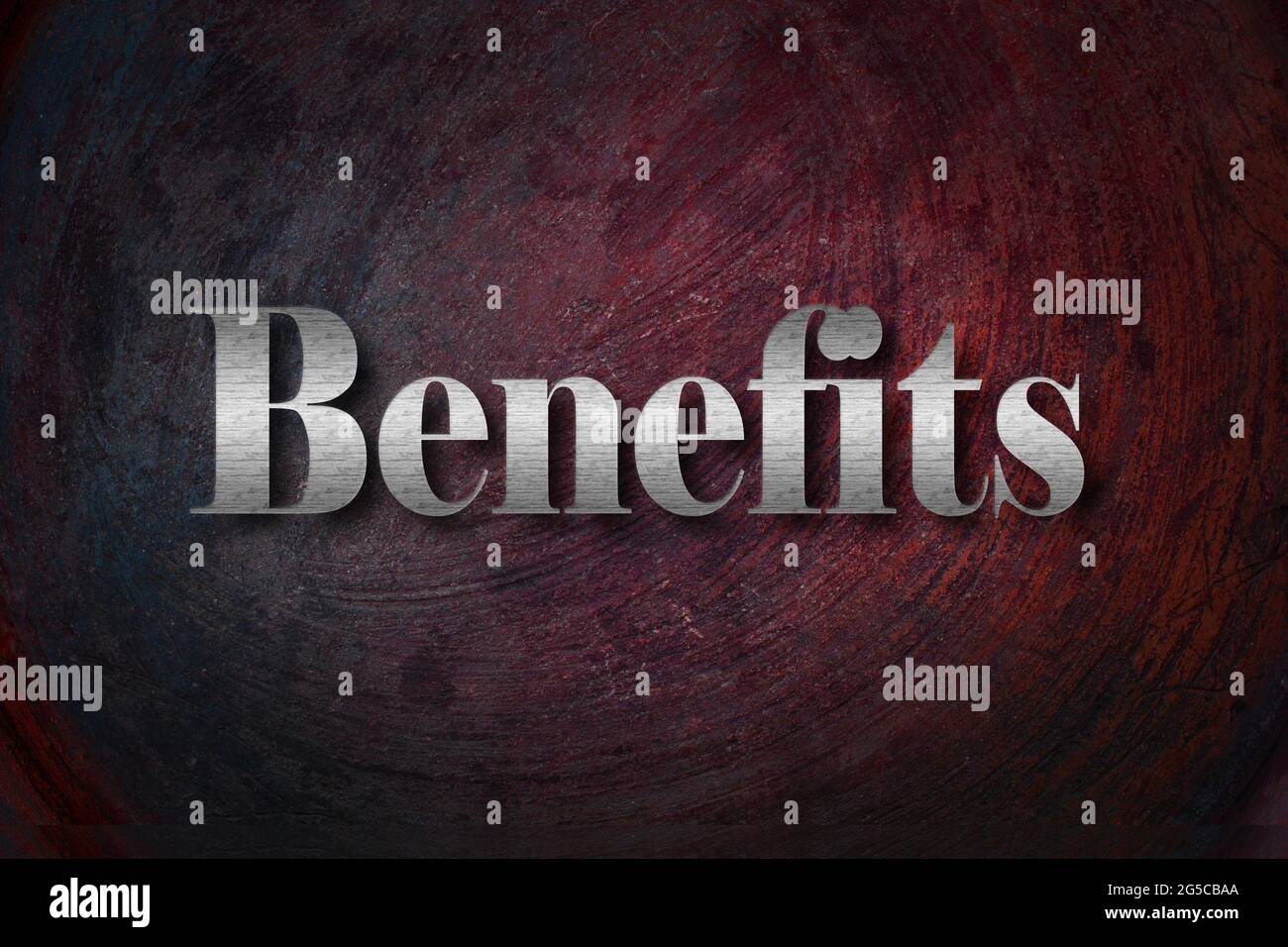 Benefits, background with text Stock Photo Alamy