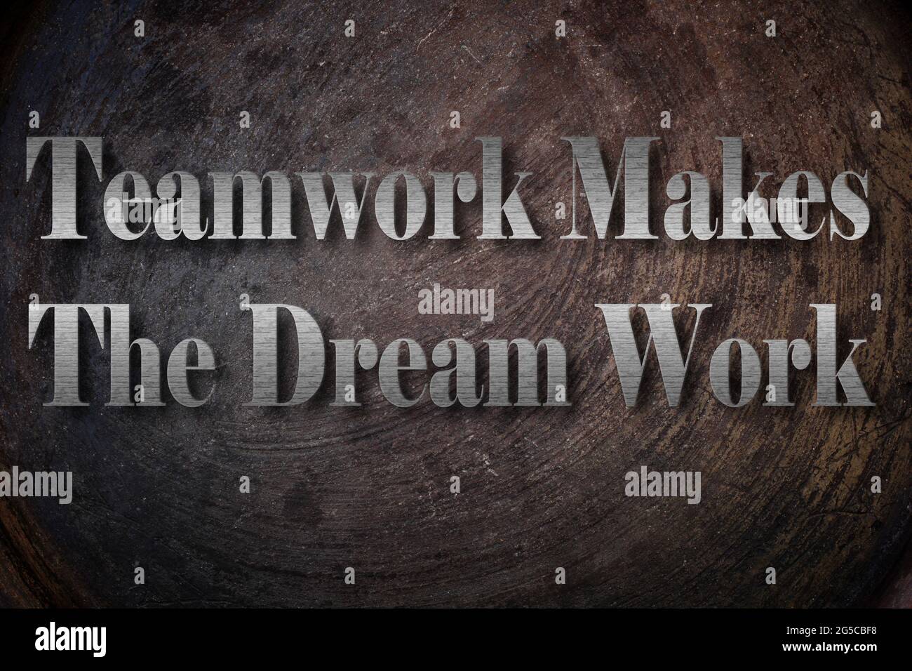 Teamwork Makes The Dream Work text on Background Stock Photo