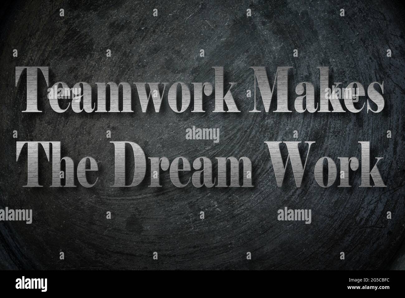 Teamwork Makes The Dream Work text on Background Stock Photo