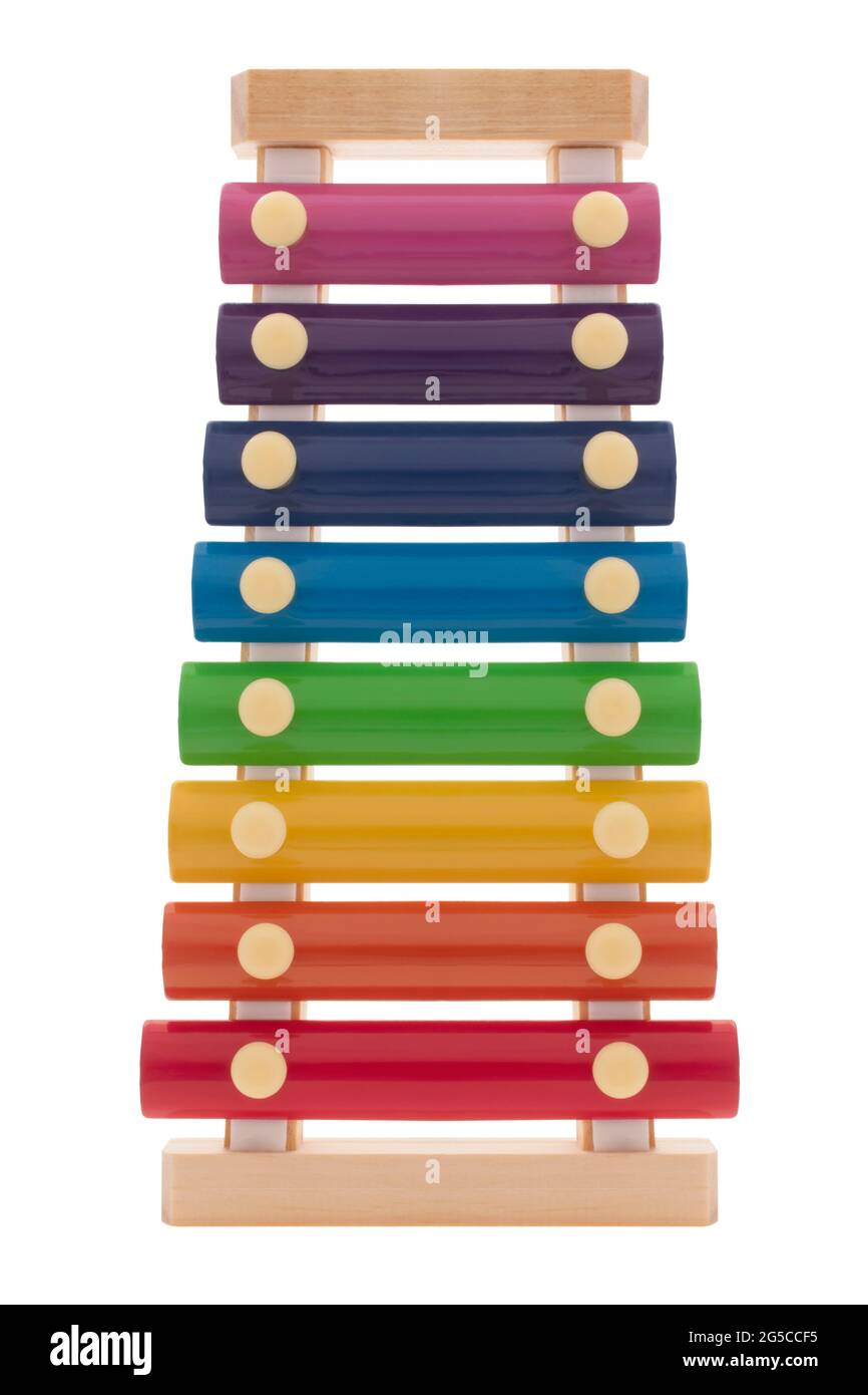Childrens xylophone on white background Stock Photo