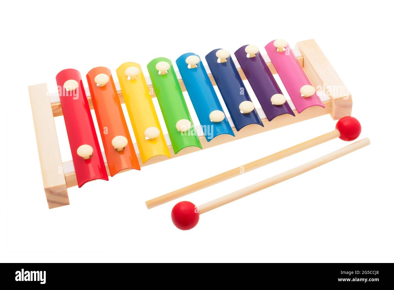 Childrens xylophone on white background Stock Photo