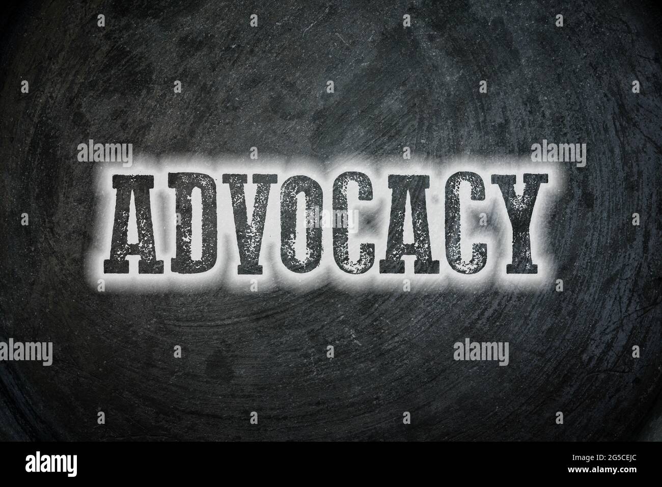 advocacy blackboard concept Stock Photo