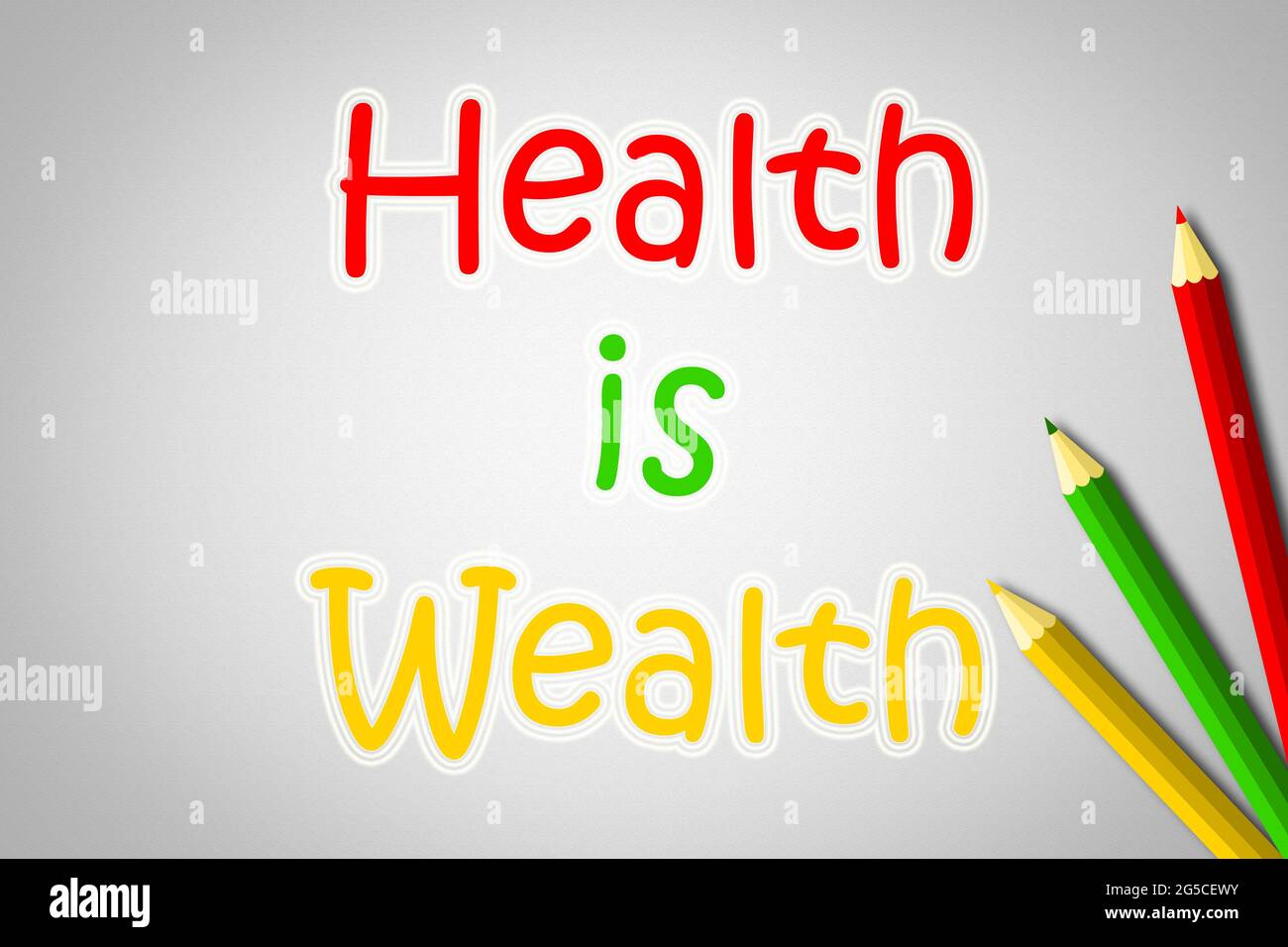 Health Is Wealth Concept text on background idea Stock Photo
