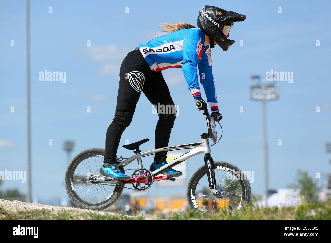 Eliska BARTUNKOVA of Czech Republic competes in the UCI BMX Supercross  World Cup Round 1 at the BMX Olympic Arena on May 8th 2021 in Verona, Italy  Stock Photo - Alamy