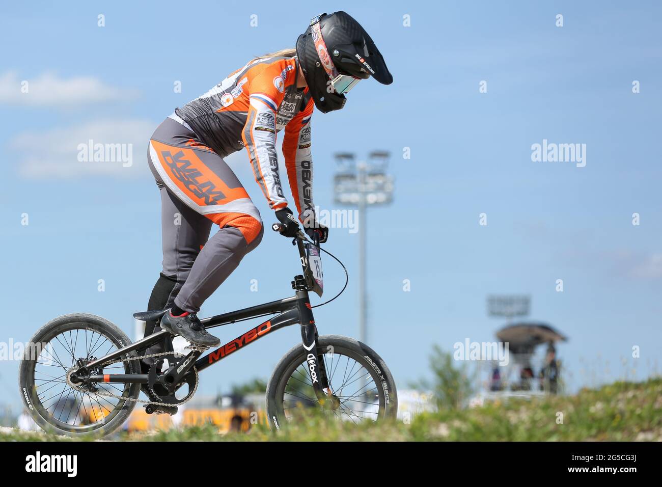 Merle VAN BENTHEM of the Netherlands competes in the UCI BMX Supercross  World Cup Round 1 at the BMX Olympic Arena on May 8th 2021 in Verona, Italy  Stock Photo - Alamy