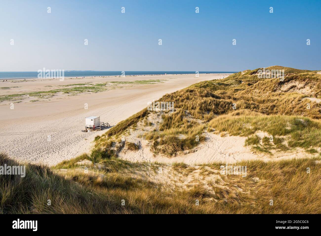 Beach and dunes in Norddorf on the North Sea island Amrum, Germany. Stock Photo