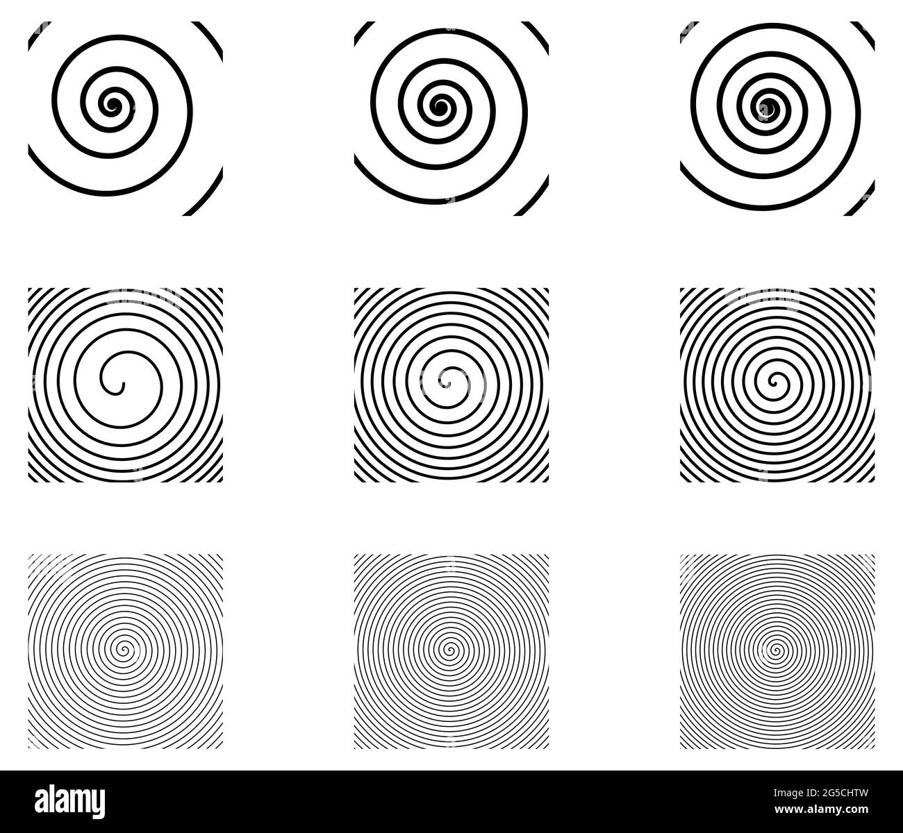 Simple spiral drawing forming square Stock Vector