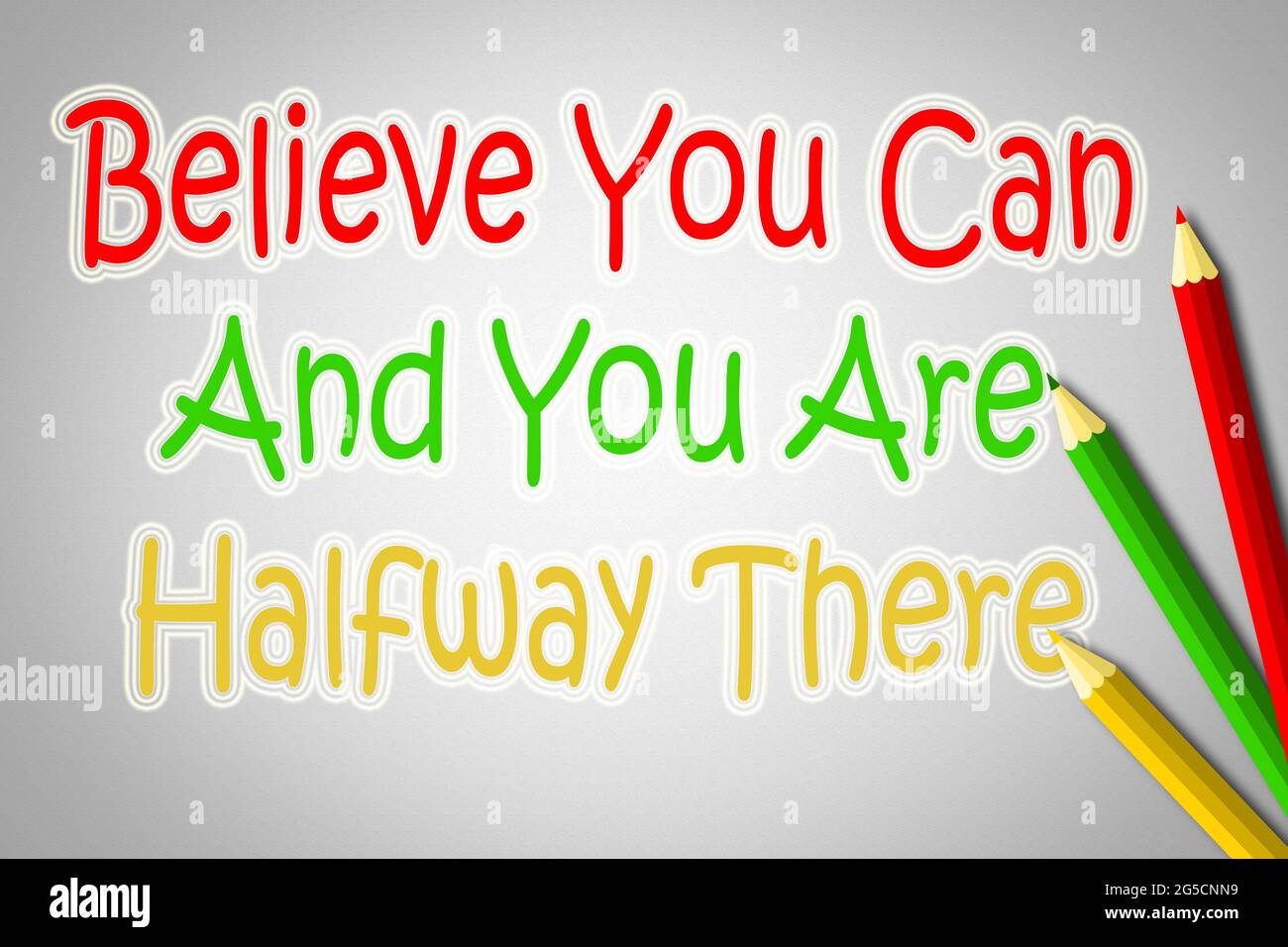 Belive You Can and You're Halfway There Concept Stock Photo