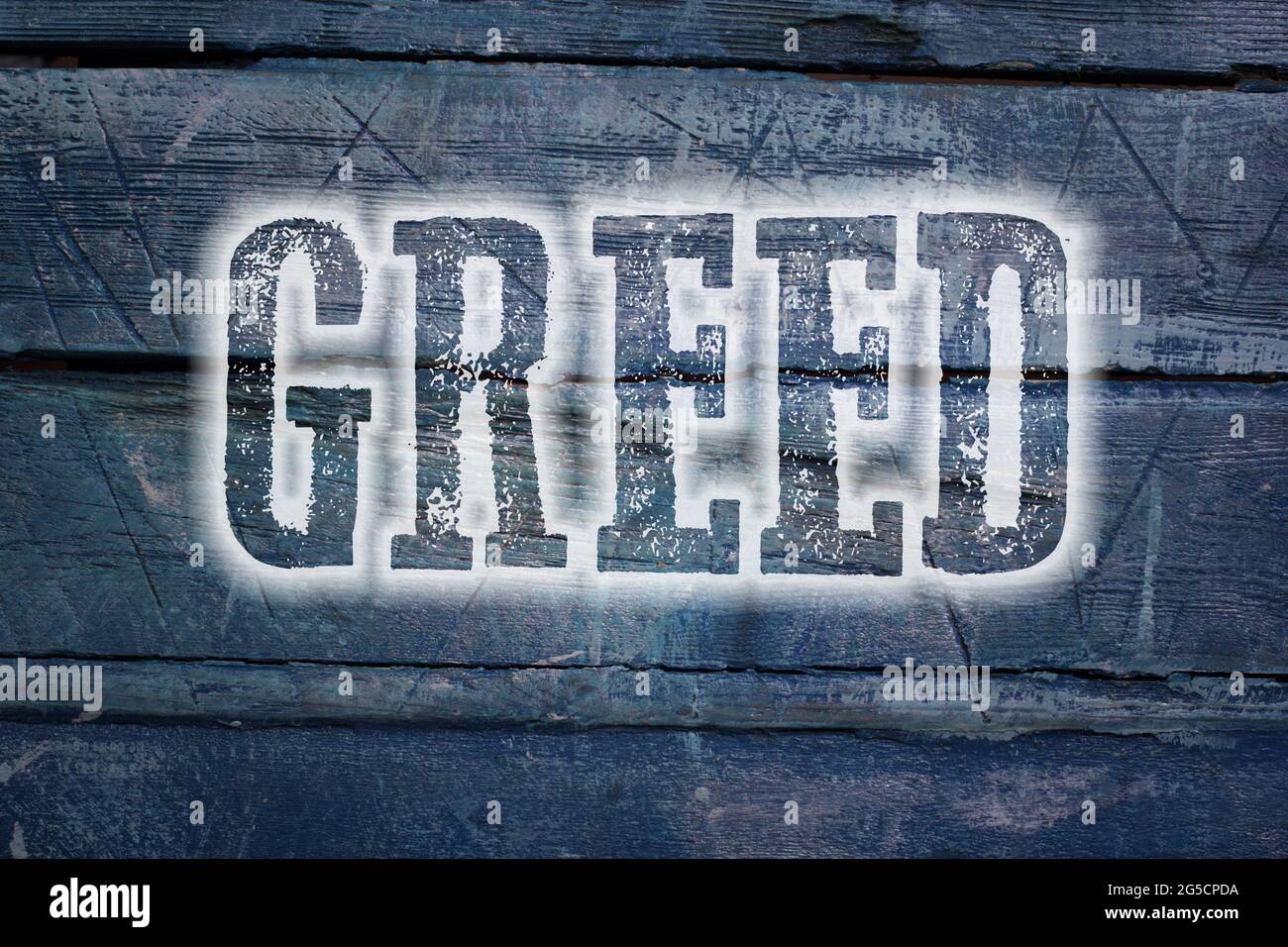 Greed Concept text on background Stock Photo