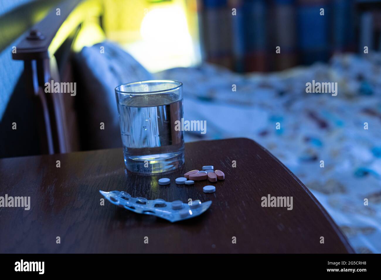 Pills Next Glass Water High Resolution Stock Photography And Images Alamy