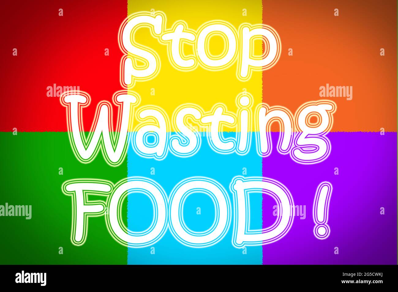 Stop Wasting Food Concept Text On Background Stock Photo Alamy