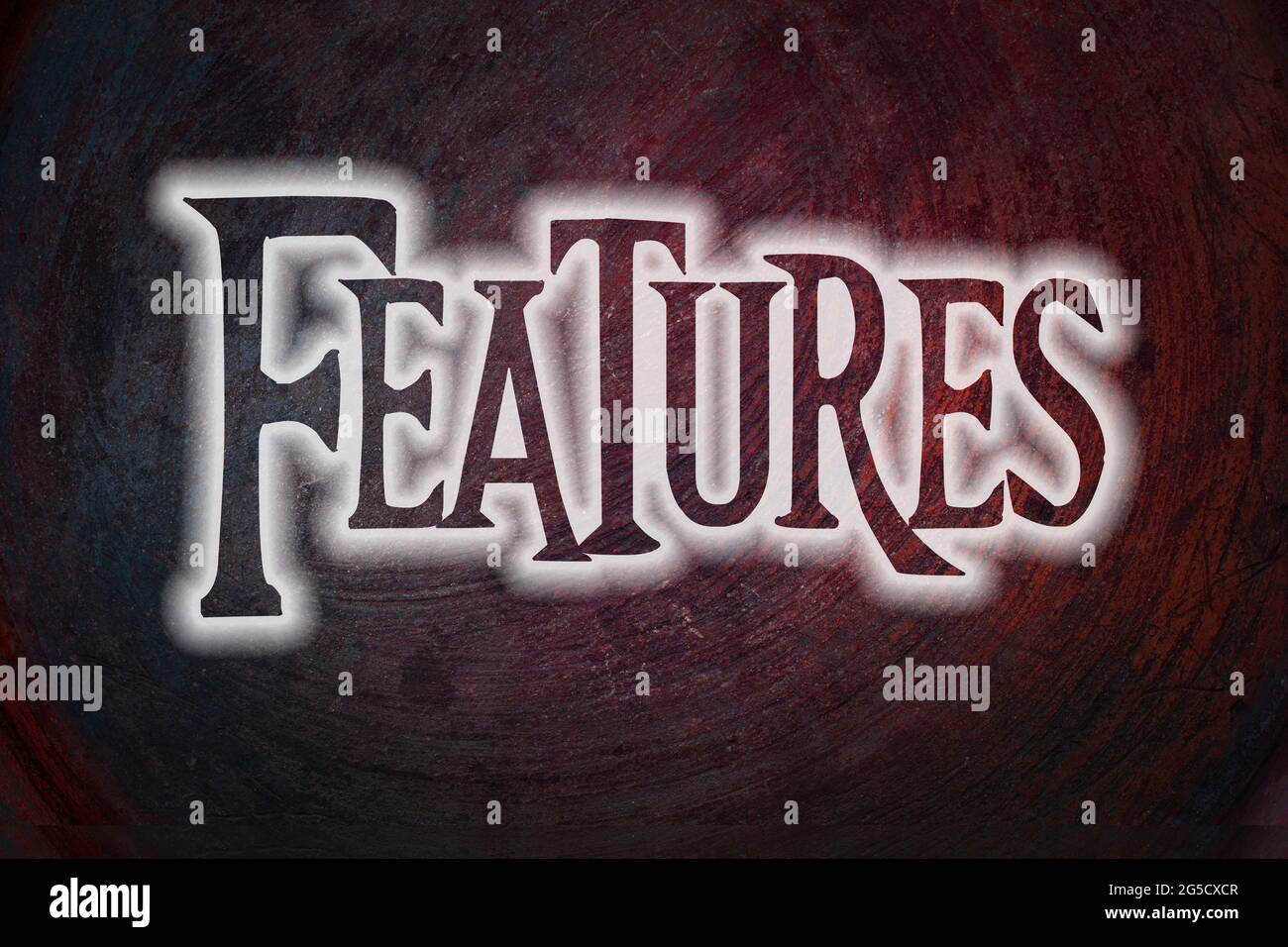 Features Concept text on background Stock Photo - Alamy