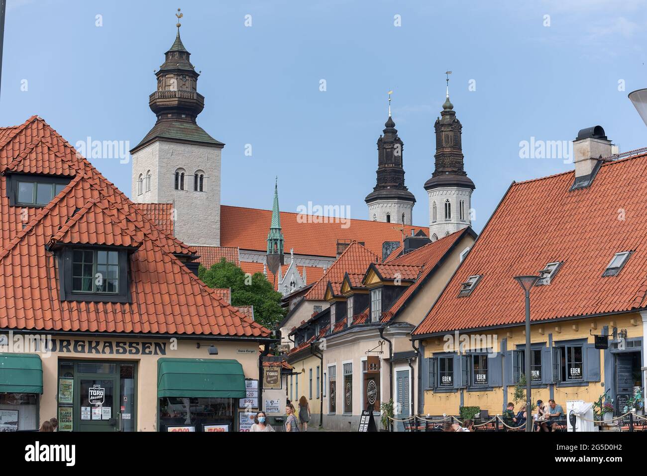 Stora Torget, Visby, Gotland, Sweden Stock Photo