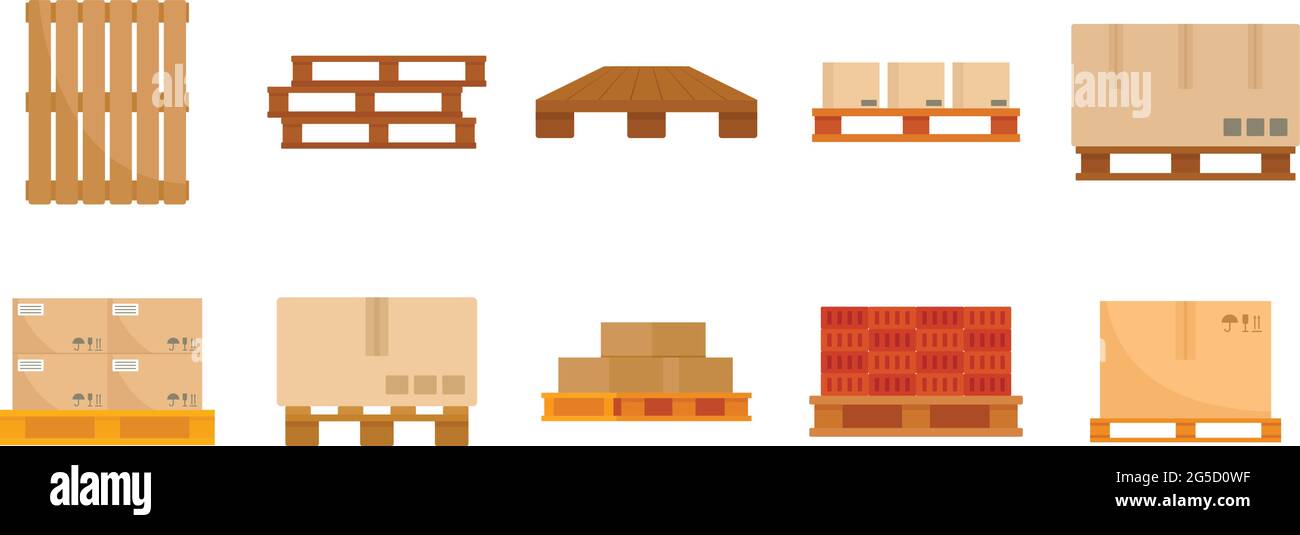Pallet icons set flat vector isolated Stock Vector Image & Art Alamy