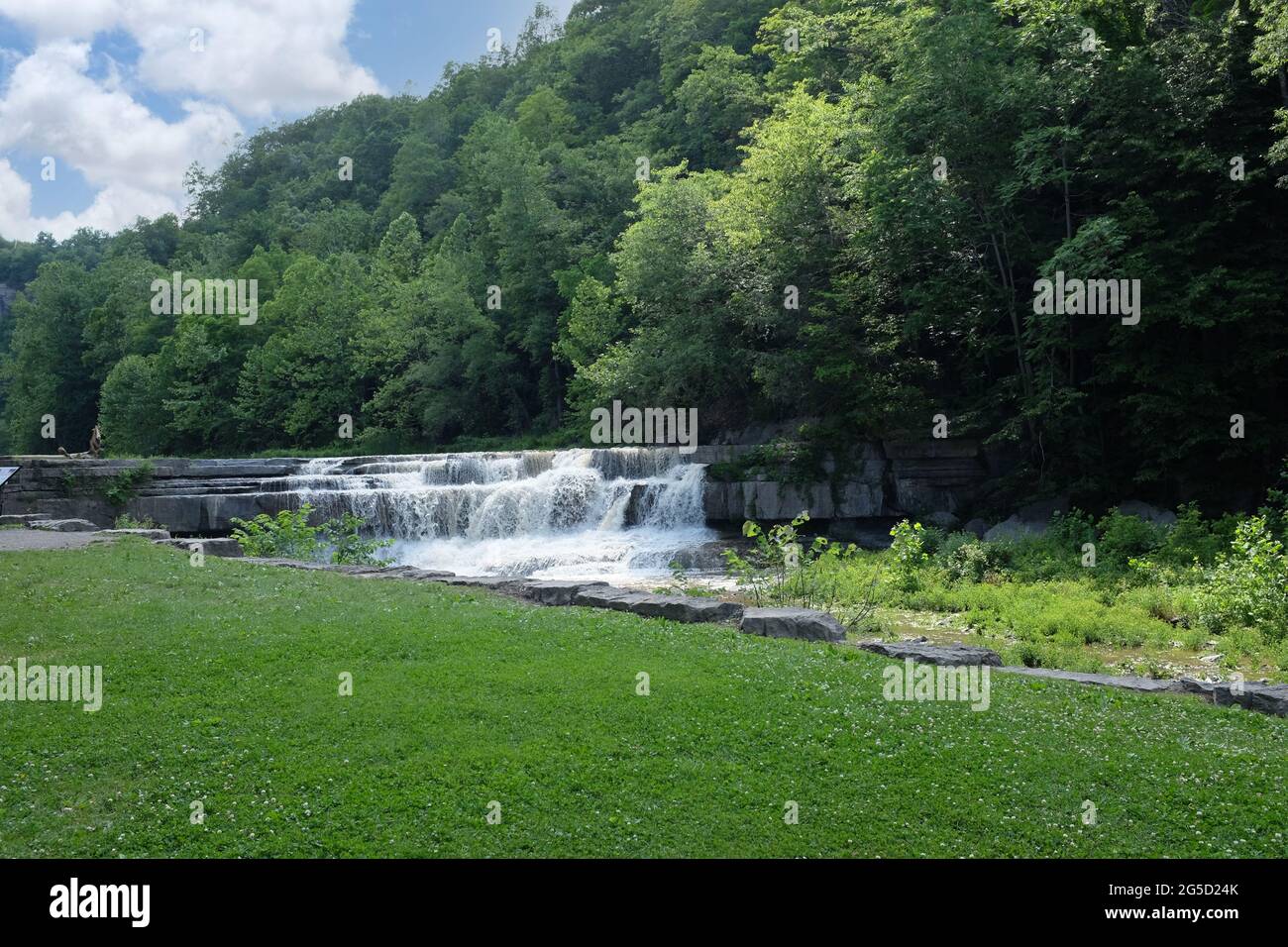 The Lower Falls in Taughannock Falls State Park Near Lake Cayuga in the Finger Lakes District. Stock Photo