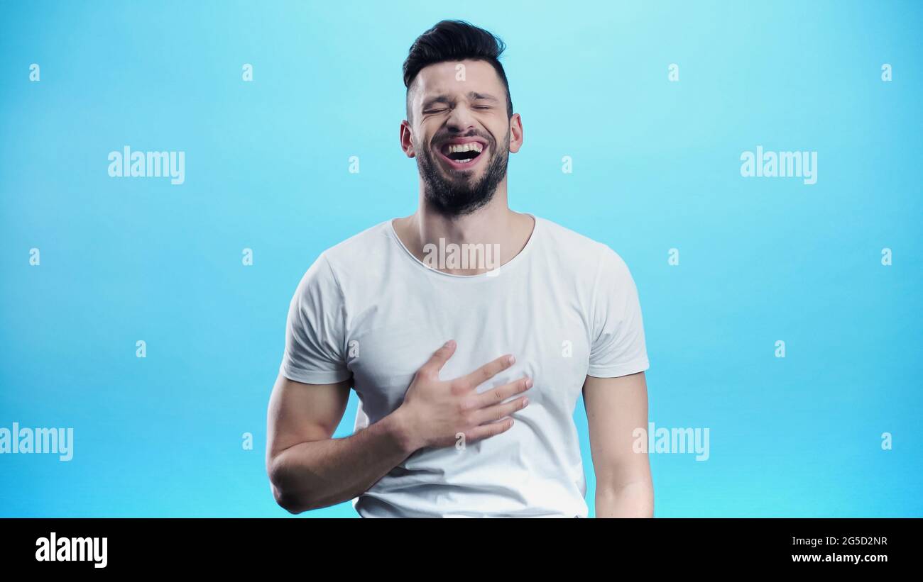 Laughing bearded man closed hi-res stock photography and images - Alamy
