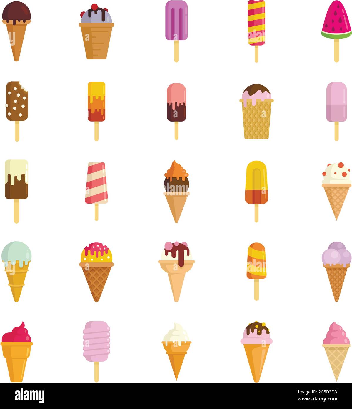 Ice cream icons set flat vector isolated Stock Vector Image & Art - Alamy