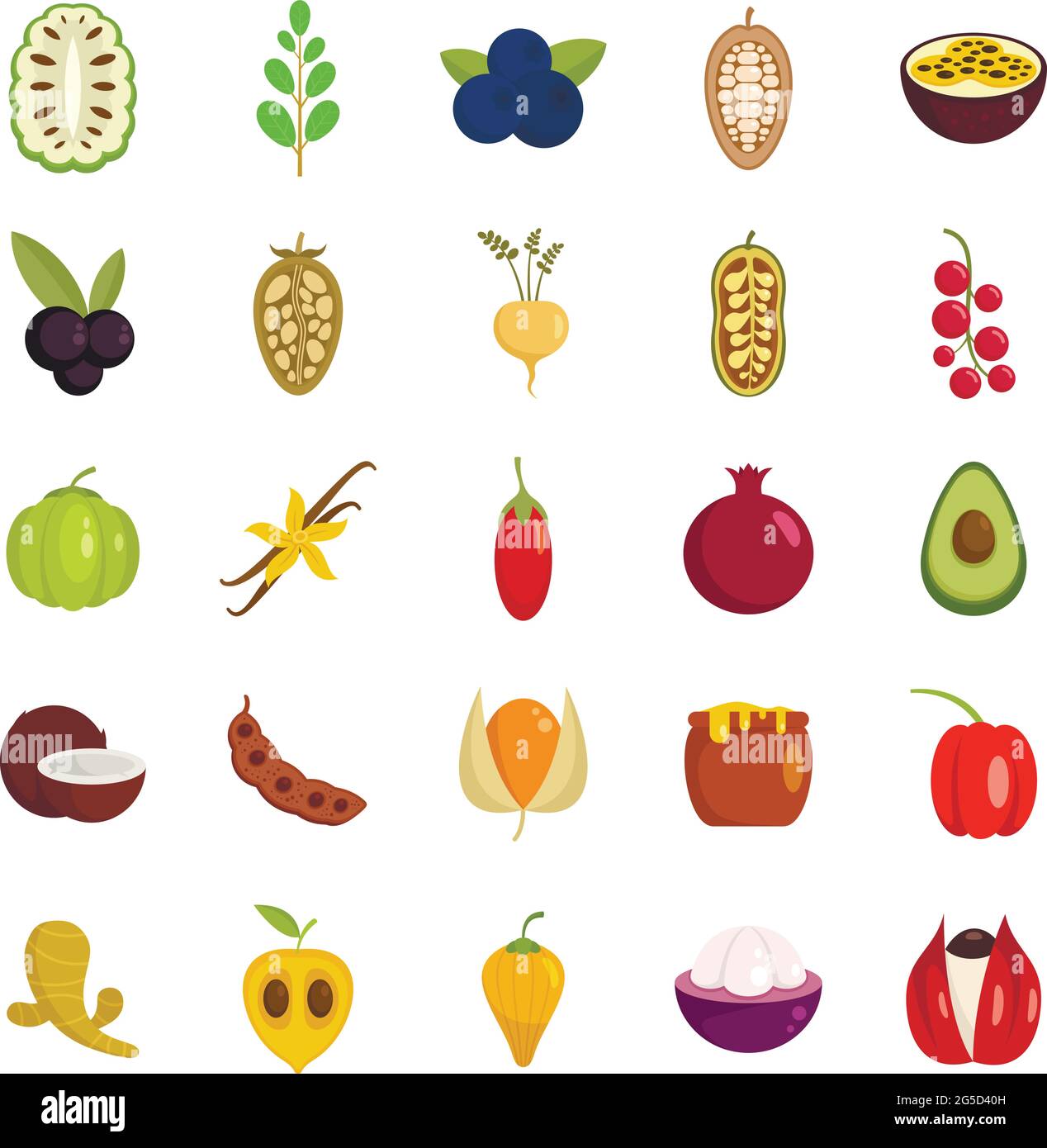 Superfood icons set flat vector isolated Stock Vector Image & Art - Alamy