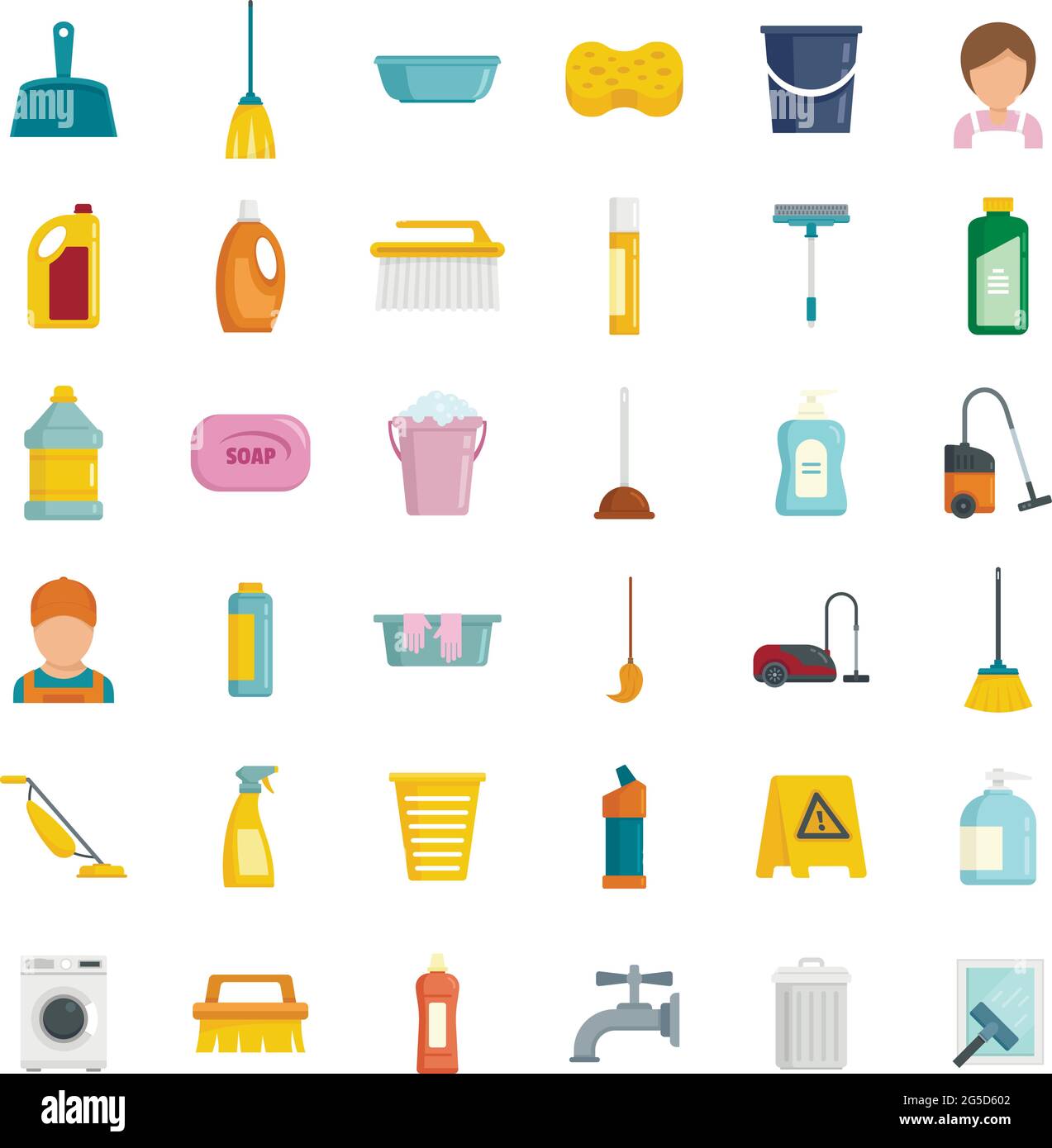 Commercial kitchen staff cleaning Stock Vector Images - Alamy