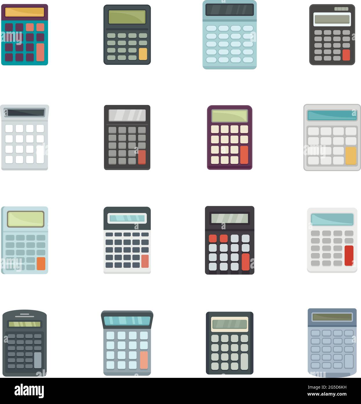 Calculator icons set flat vector isolated Stock Vector Image & Art - Alamy