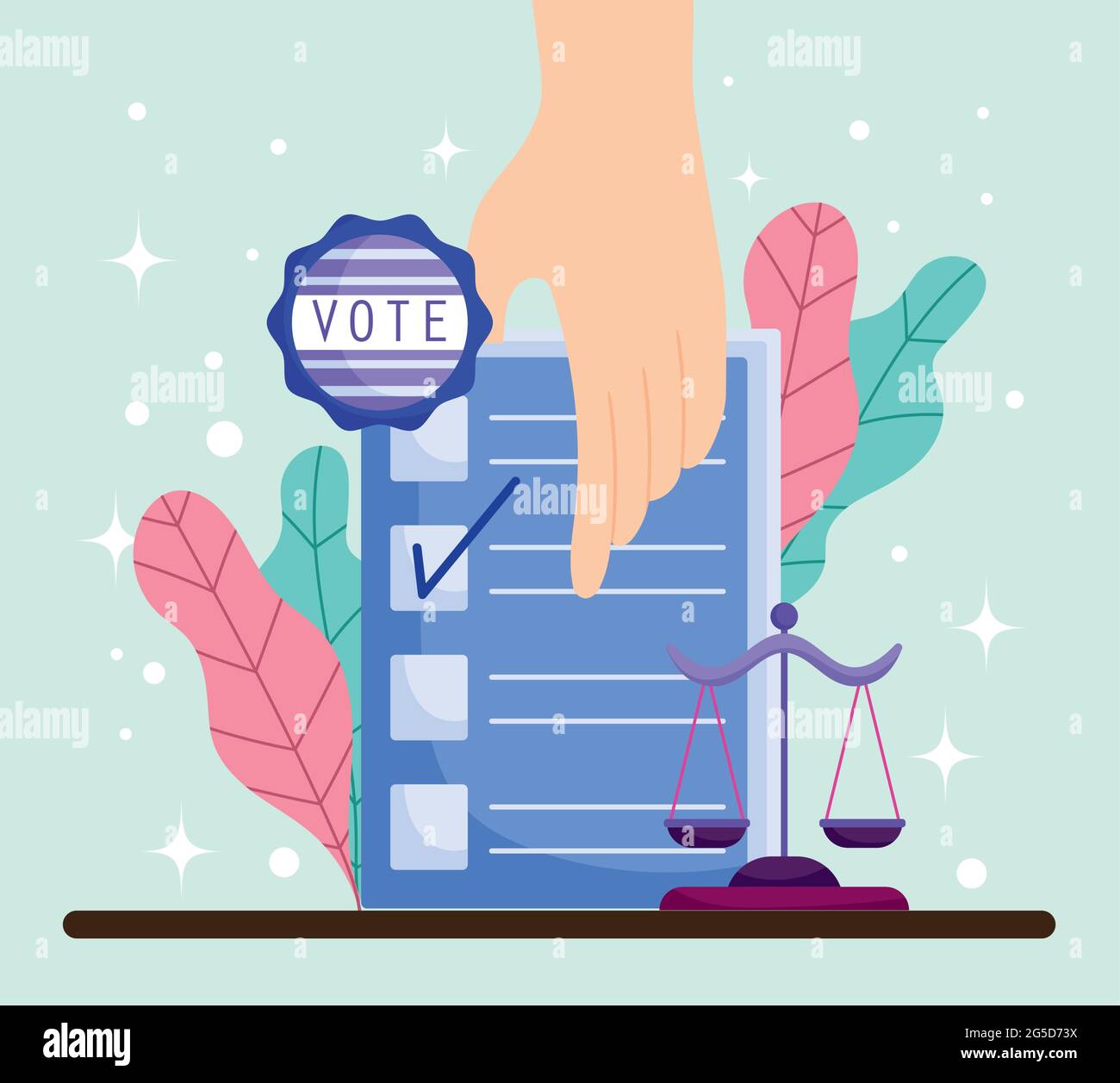 hand with vote ballot Stock Vector Image & Art - Alamy