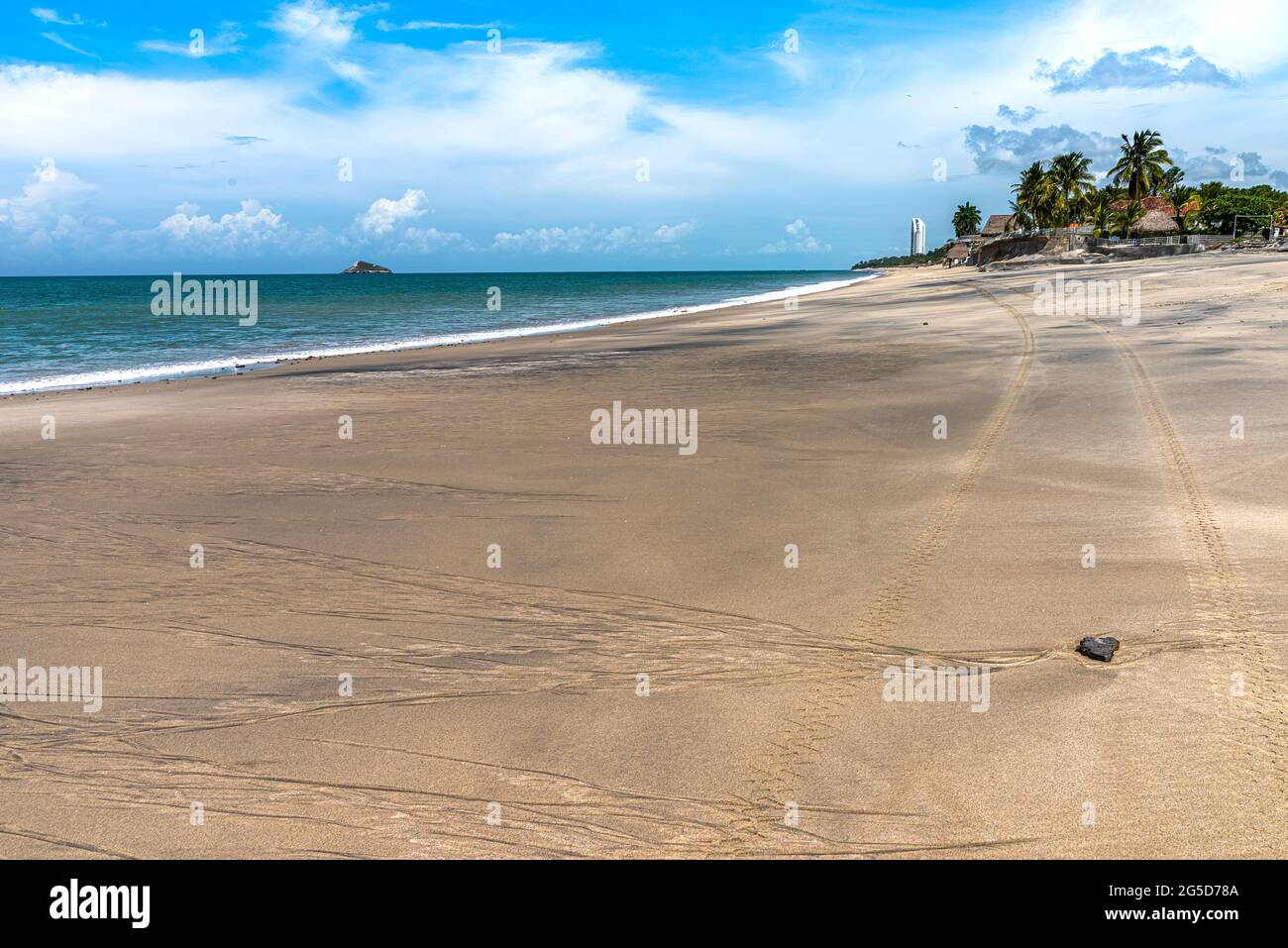 Beach scene landscape image from the Santa Clara beach on the Pacific coast in Panama Stock Photo
