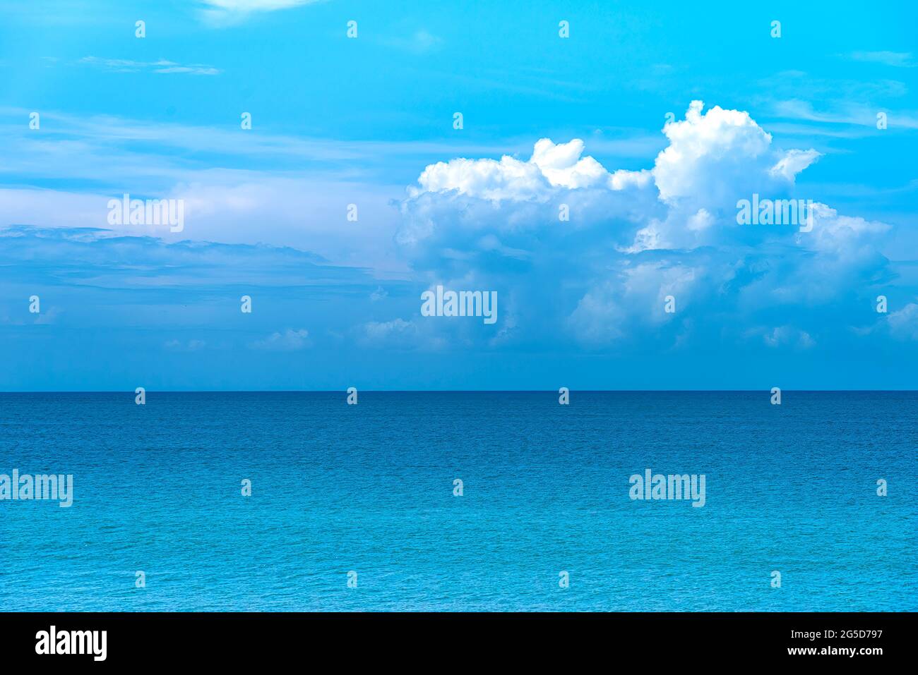 Blue Pacific ocean as seen from the Santa Clara beach on the Pacific coast in Panama Stock Photo