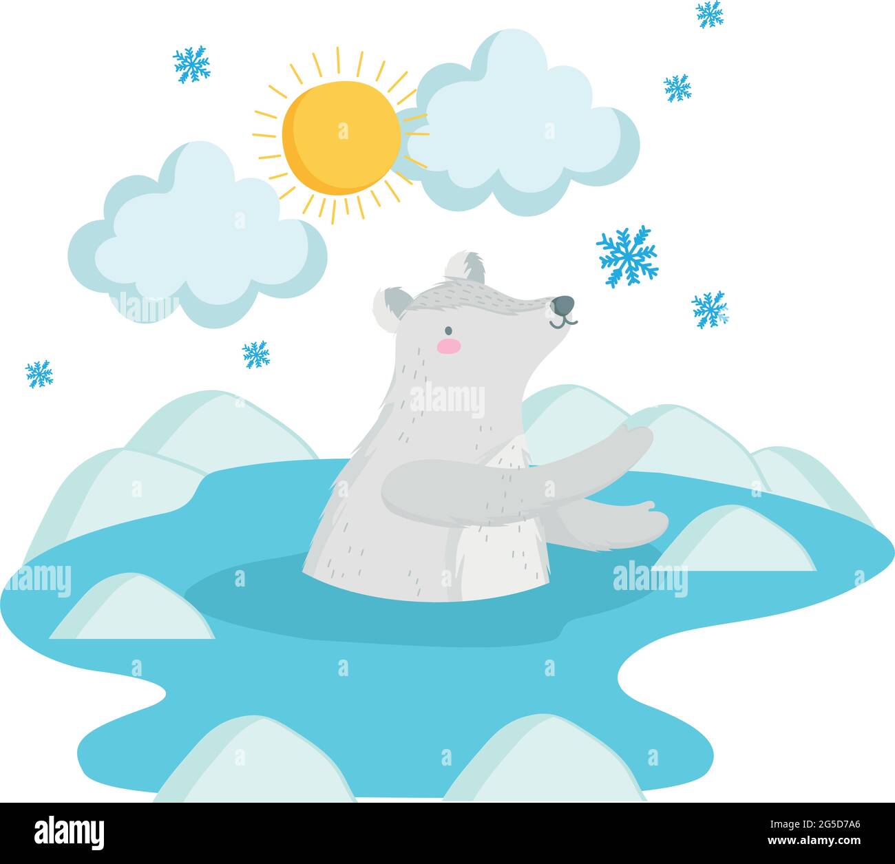 polar bear and snowflakes Stock Vector Image & Art Alamy