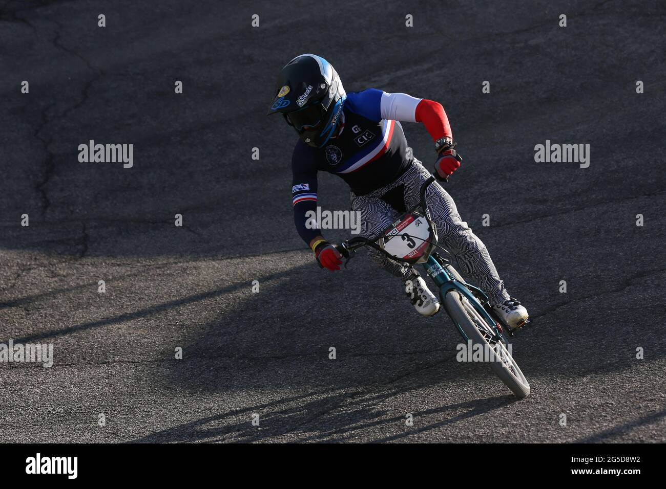 Sylvain ANDRE of France competes in the Men Elite final of the UCI BMX ...