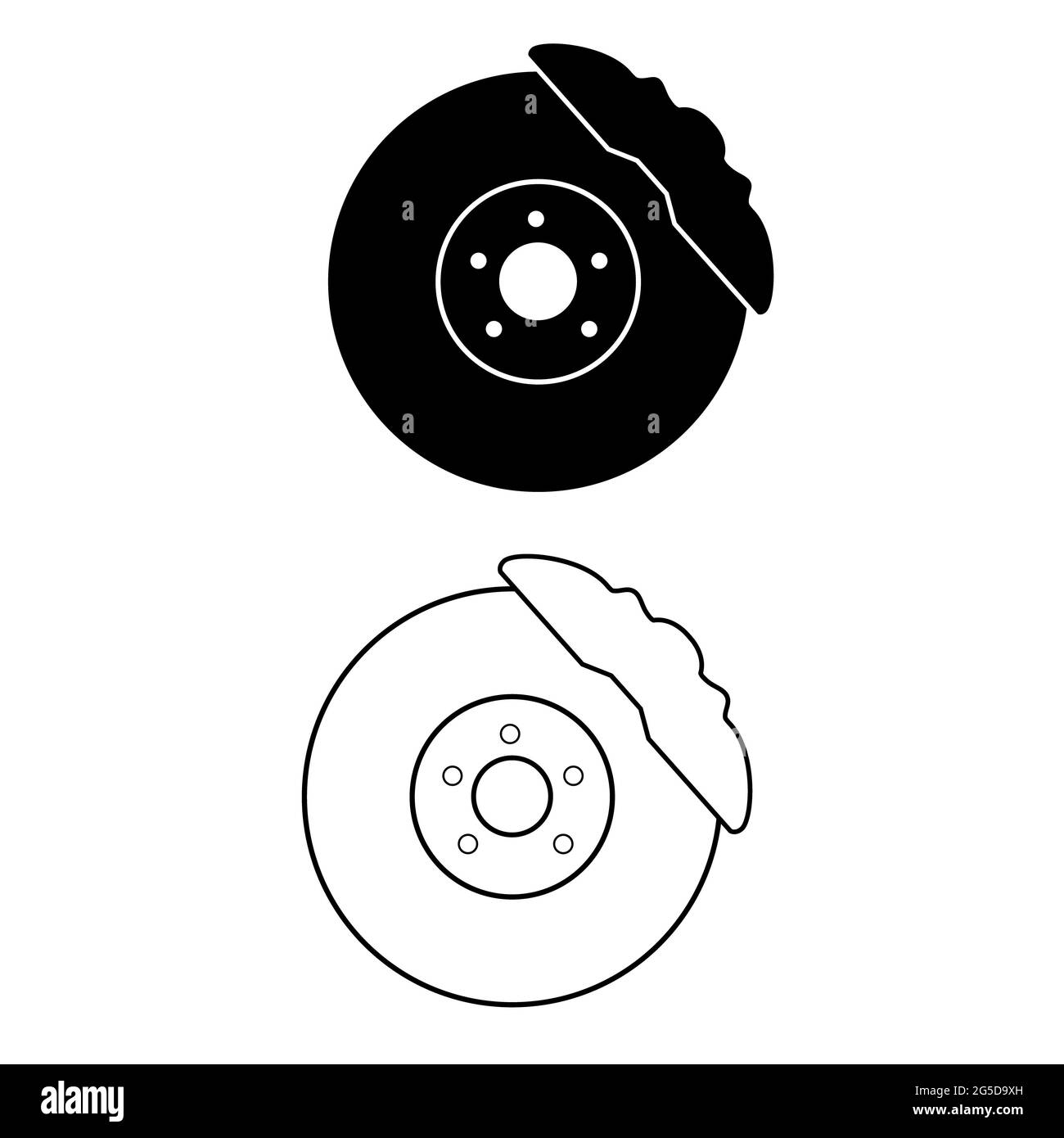 car brake discs icon on white background. car parts sign. disc brake