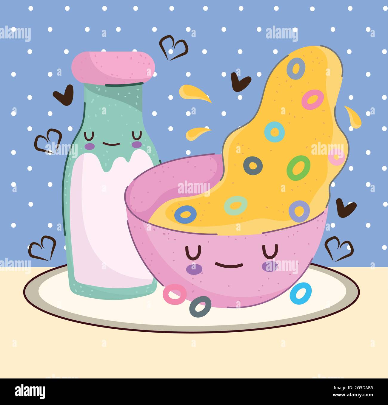 cartoon milk and cereal Stock Vector Image & Art Alamy