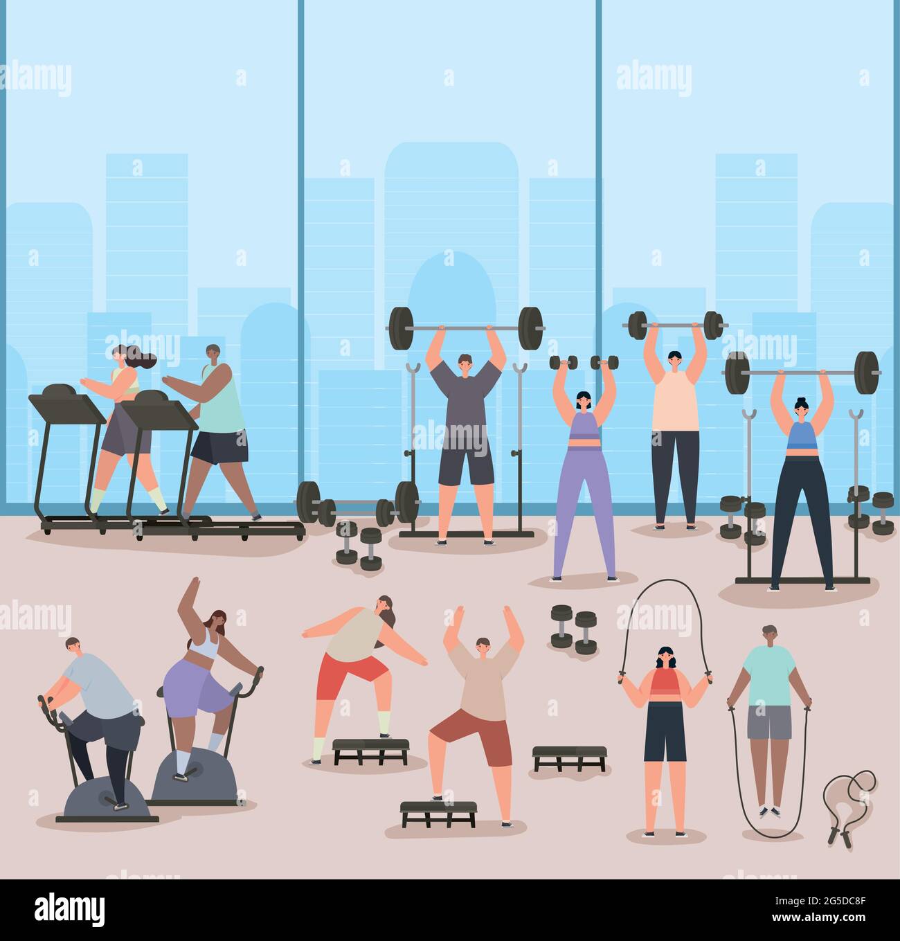 people doing exercise Stock Vector Image & Art - Alamy