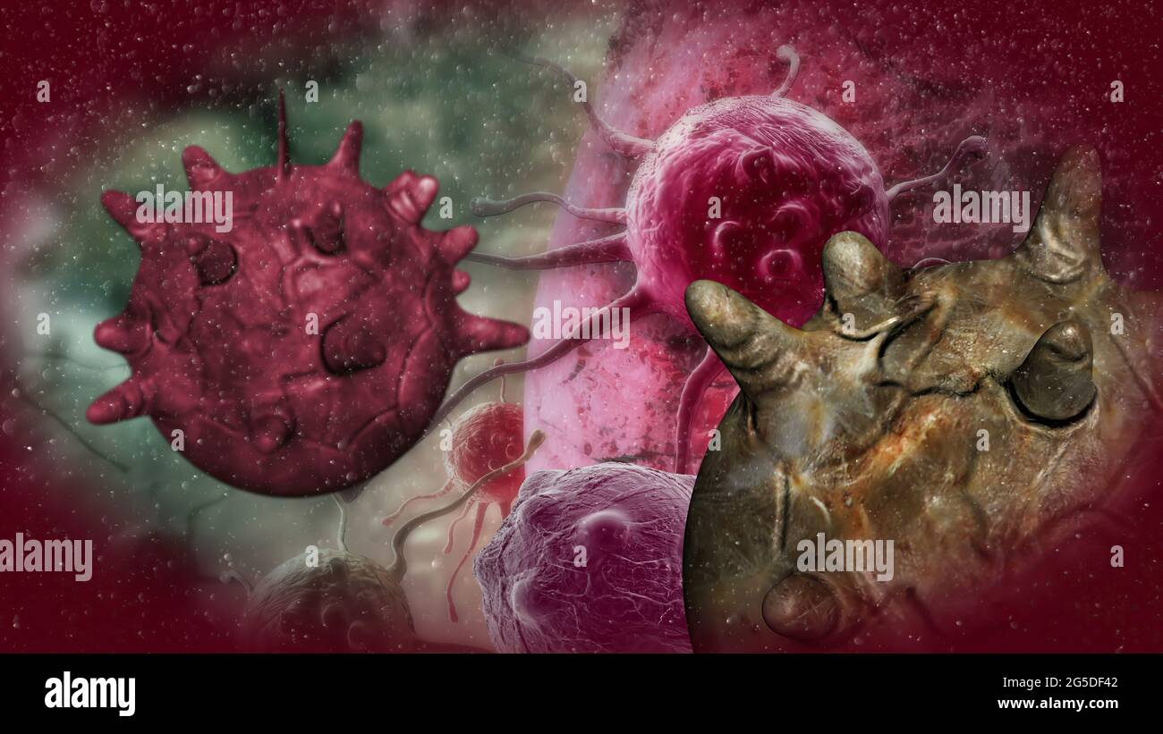 3d illustration - Cancer Cells With High Details Stock Photo - Alamy