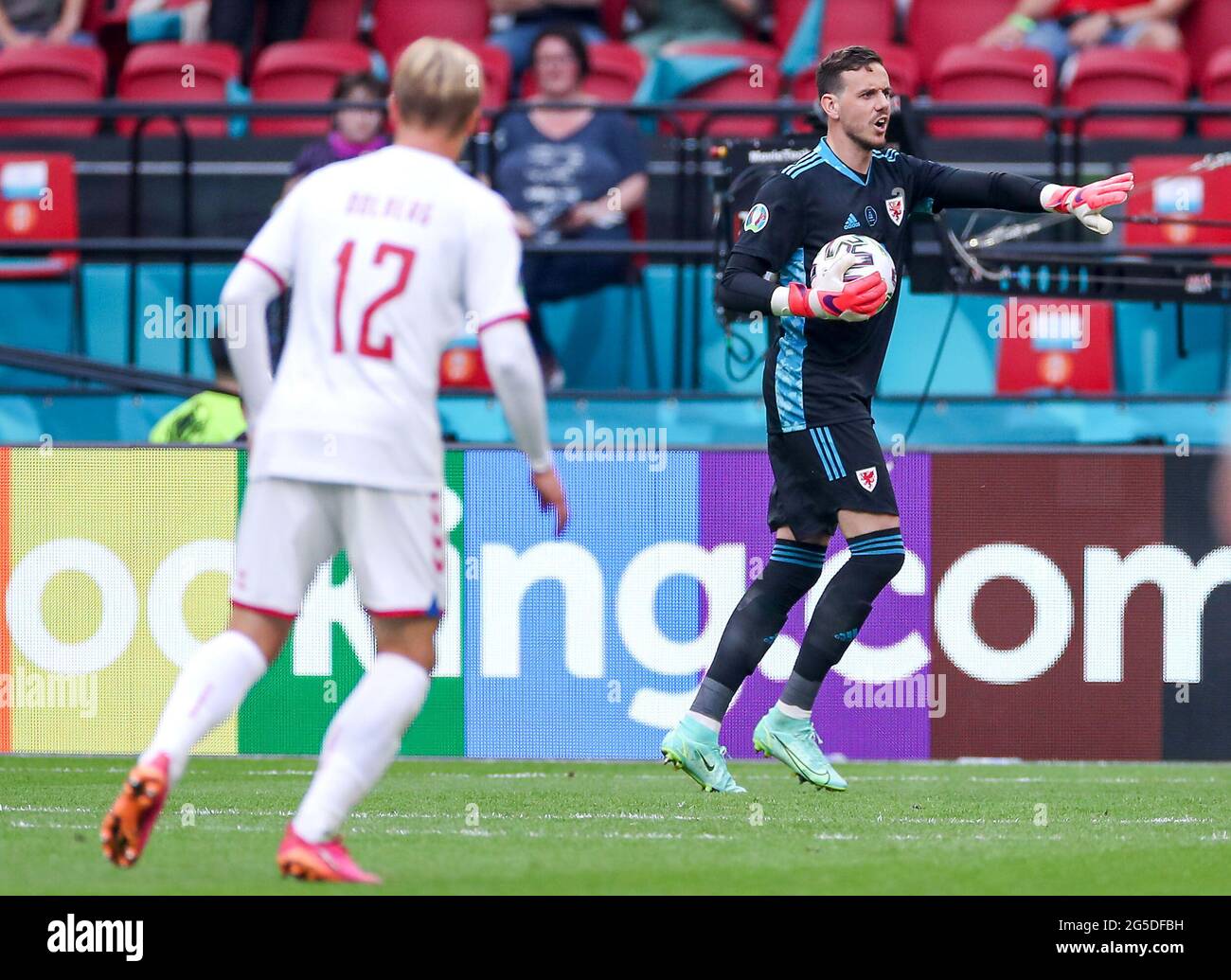 Wakes' goalkeeper Danny Ward (right) during the UEFA Euro 2020 round of 16 match held at the Johan Cruijff ArenA in Amsterdam, Netherlands. Picture date: Saturday June 26, 2021. Stock Photo