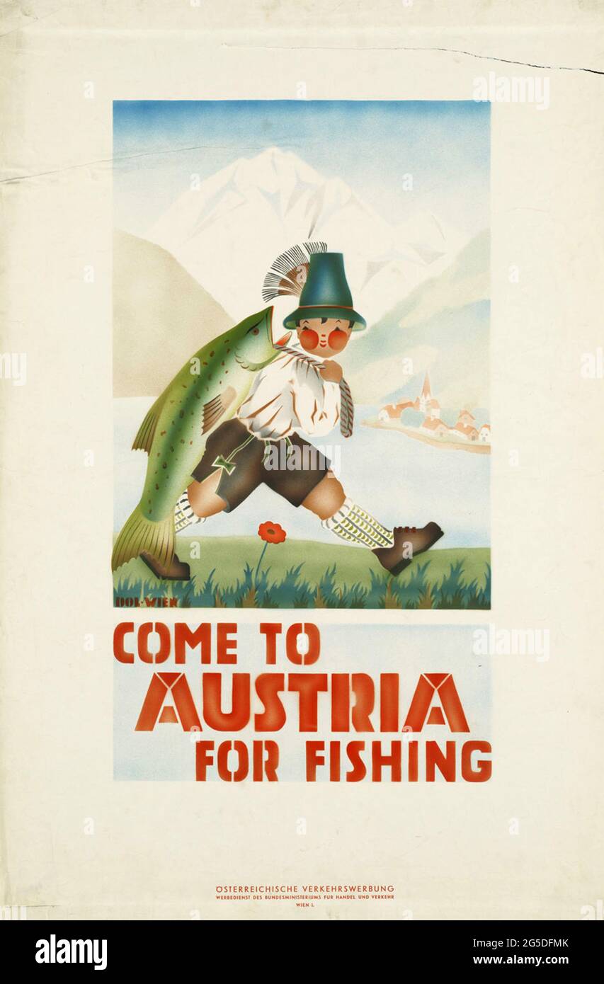 https://c8.alamy.com/comp/2G5DFMK/a-vintage-travel-poster-for-fishing-in-austria-2G5DFMK.jpg