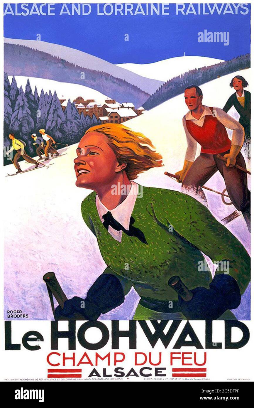 A vintage travel poster for Le Hohwald, Alsace, France Stock Photo