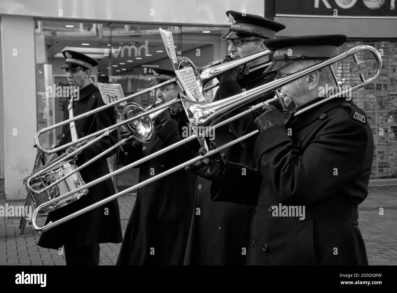 Members of the Salvation Army performing . Stock Photo