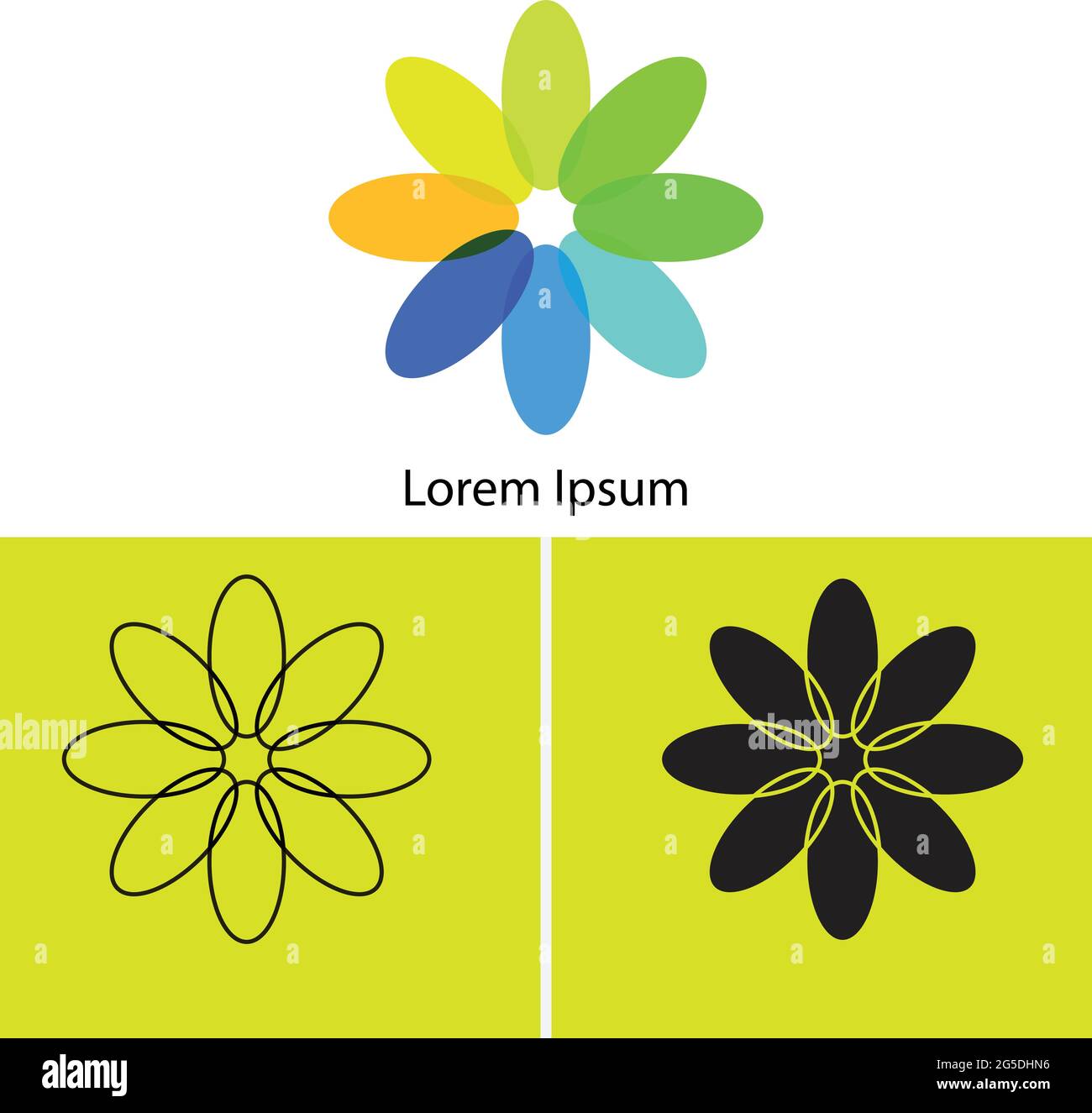 simple elegant full collor company logo Stock Vector