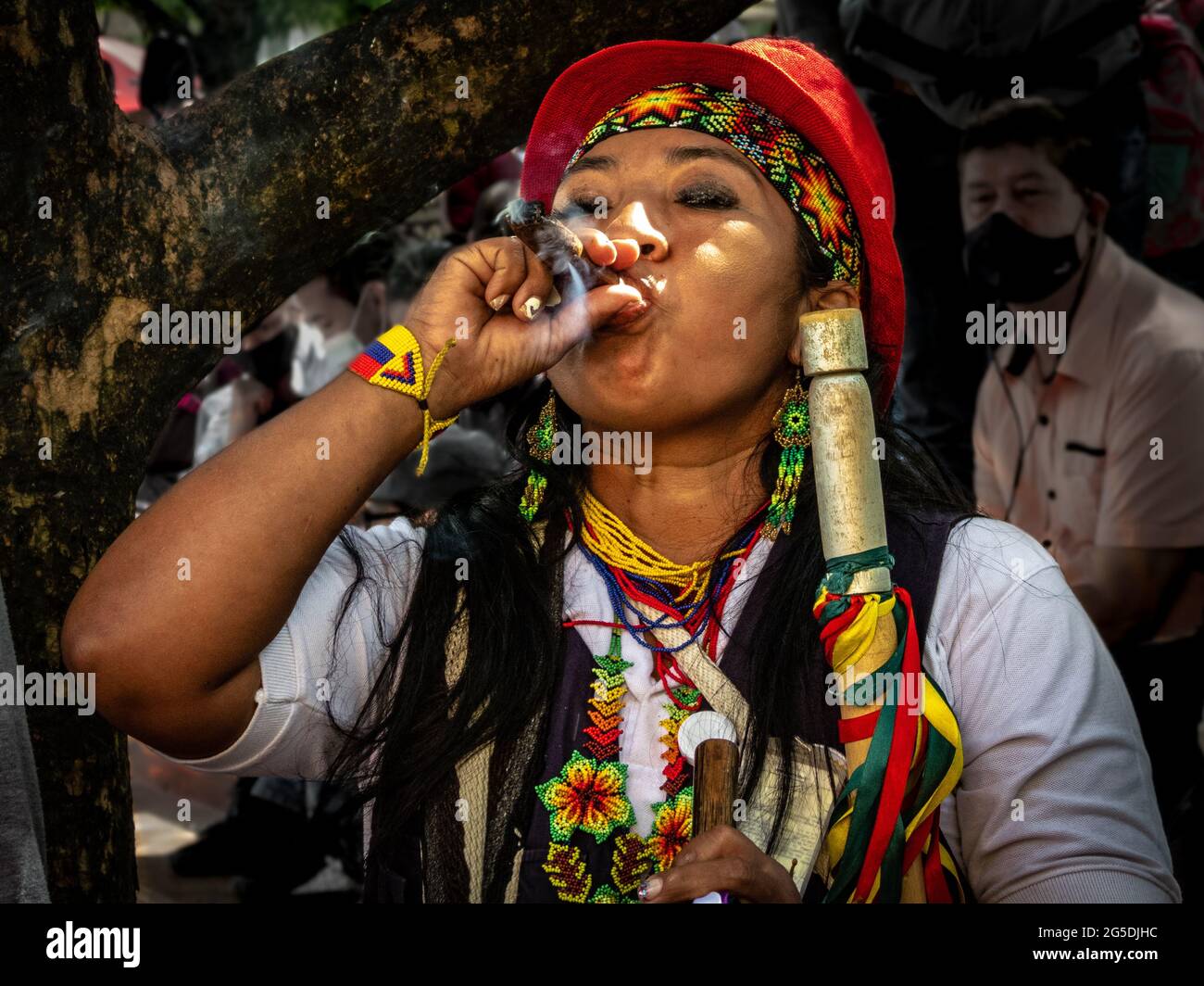 National strike in Colombia Stock Photo