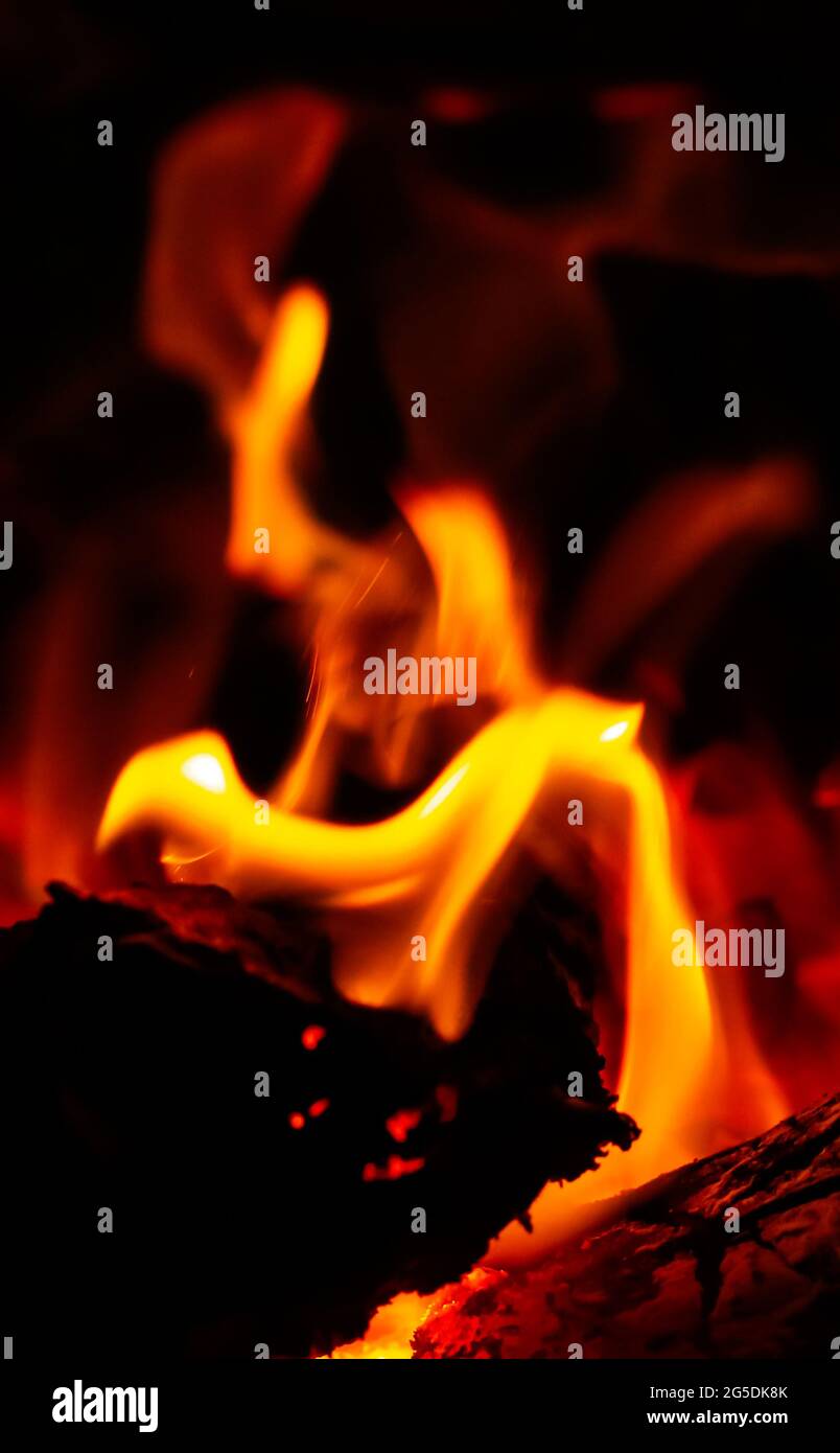 HD wallpaper red flames, background, fire, Wallpaper, the evening, the