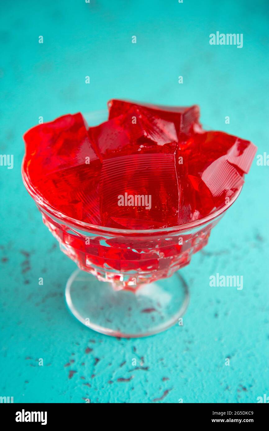 Crystal Bowl Full of Strawberry Jelly Stock Photo Alamy