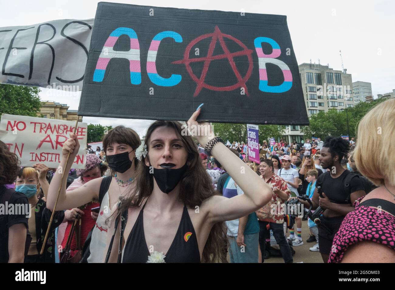 London, UK. 26th June 2021. ACAB poster. Several thousand marched ...