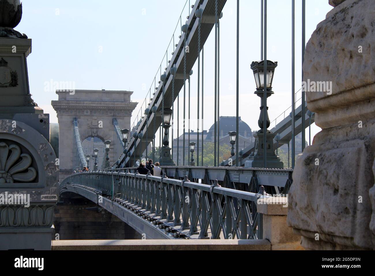 Suspension bridge in Budapest Stock Photo