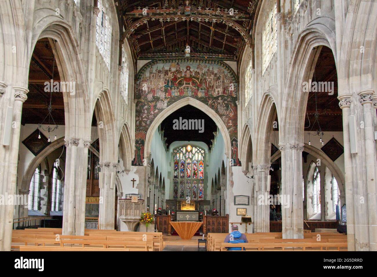 interior of St Thomas Becket ancient church, Salisbury, Wiltshire, England Stock Photo