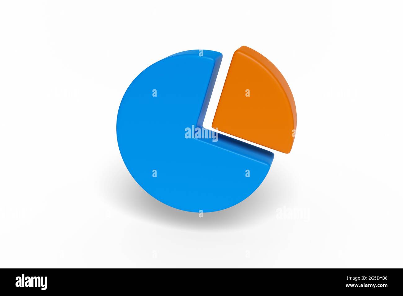 Pie chart isolated in white background. 3d illustration. Stock Photo