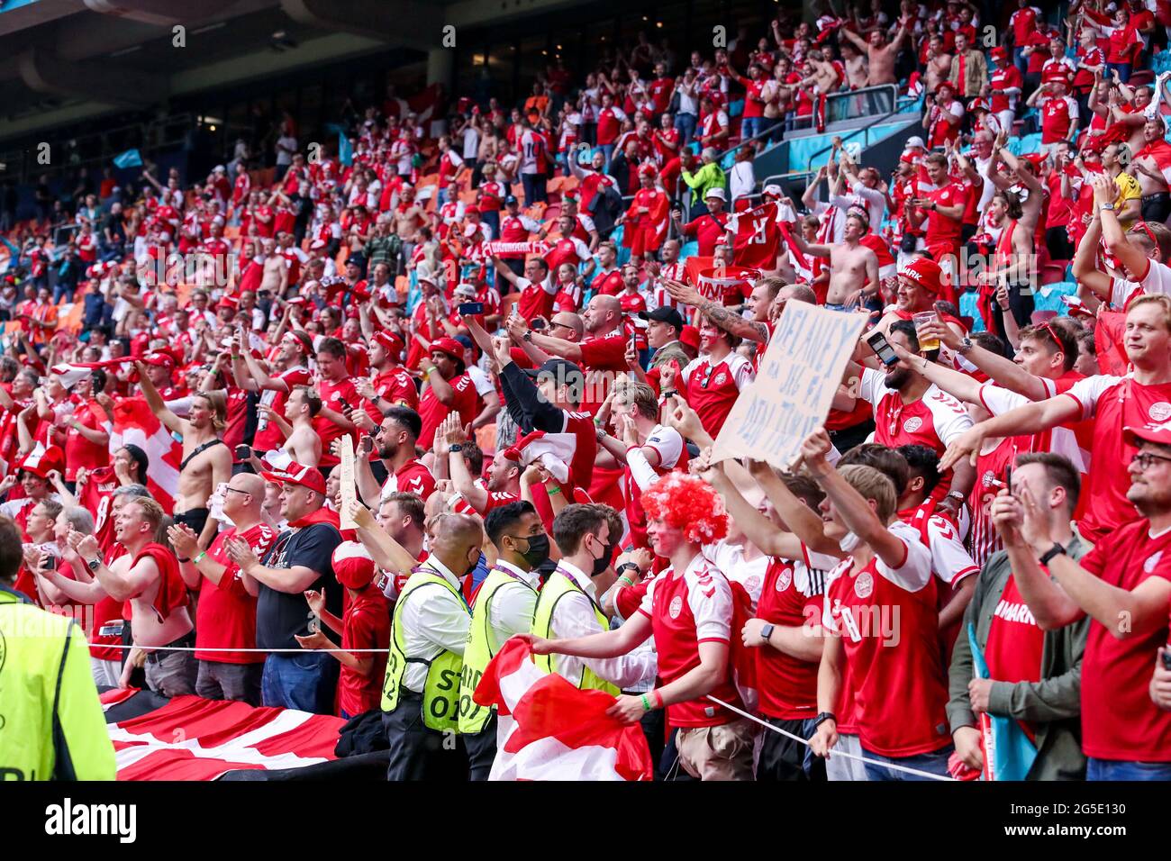 AMSTERDAM, NETHERLANDS - JUNE 26:  during the UEFA Euro 2020 Championship 1/8 final match between Wales and Denmark at the Johan Cruijff ArenA on June 26, 2021 in Amsterdam, Netherlands (Photo by Marcel ter Bals/Orange Pictures) Credit: Orange Pics BV/Alamy Live News Stock Photo